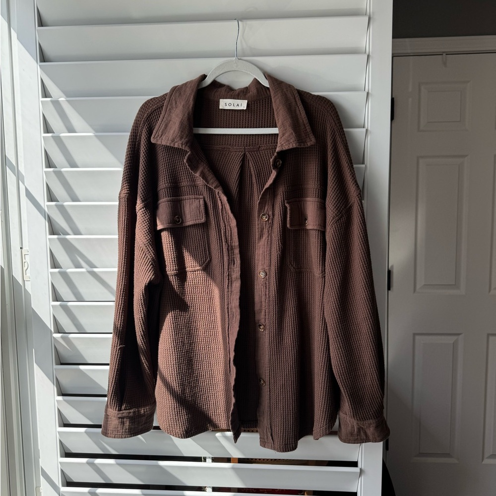 Solai the Label Waffle Knit Button Up